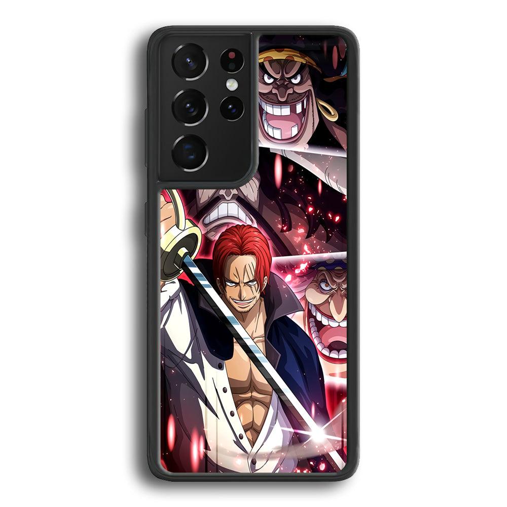One Piece Shanks The Yonko Samsung Galaxy S23 Ultra Case-Rubber Black (2D Case)-Oxvistore