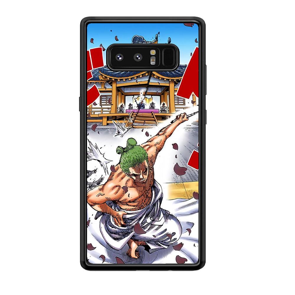 One Piece Zoro Invisible Cut Samsung Galaxy Note 8 Case-Rubber Black (2D Case)-Oxvistore