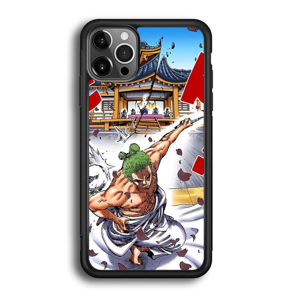 One Piece Zoro Invisible Cut iPhone 12 Pro Max Case-Rubber Black (2D Case)-Oxvistore