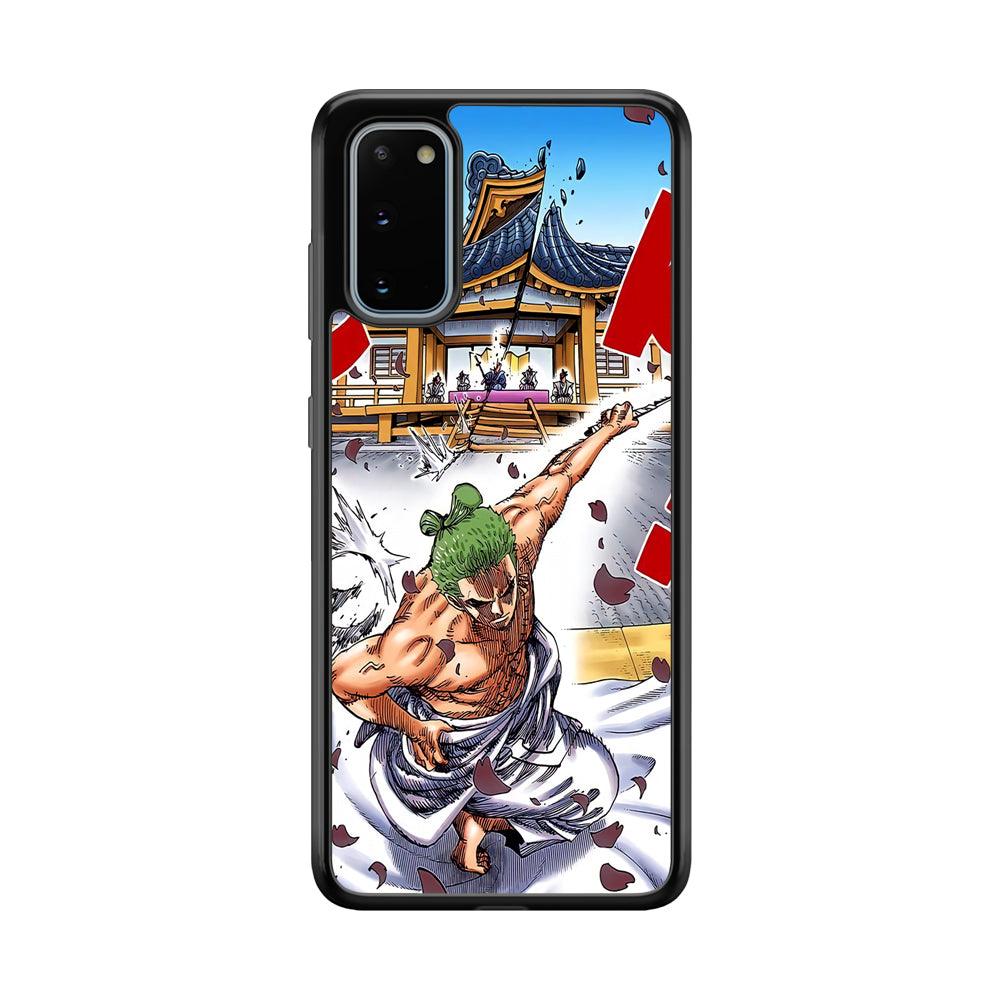 One Piece Zoro Invisible Cut Samsung Galaxy S20 Case-Rubber Black (2D Case)-Oxvistore