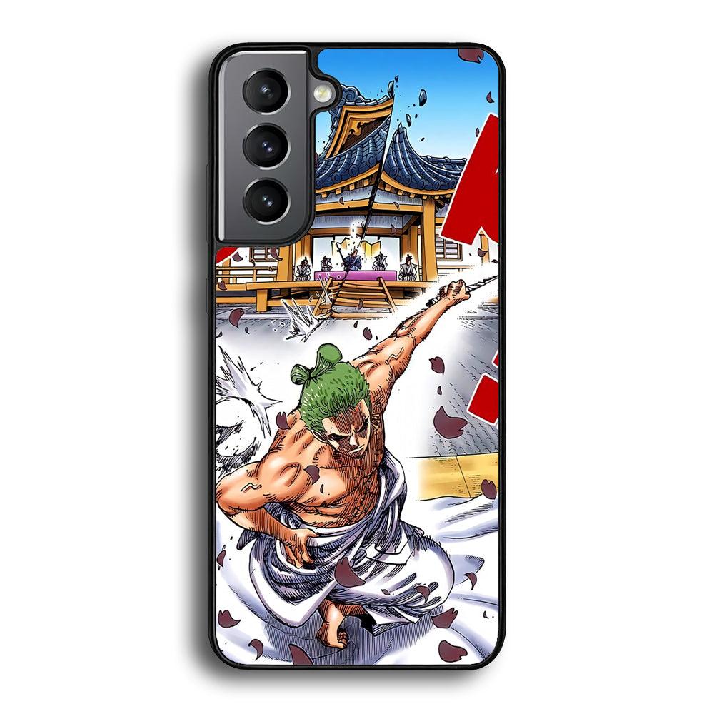 One Piece Zoro Invisible Cut Samsung Galaxy S22 Plus Case-Rubber Black (2D Case)-Oxvistore
