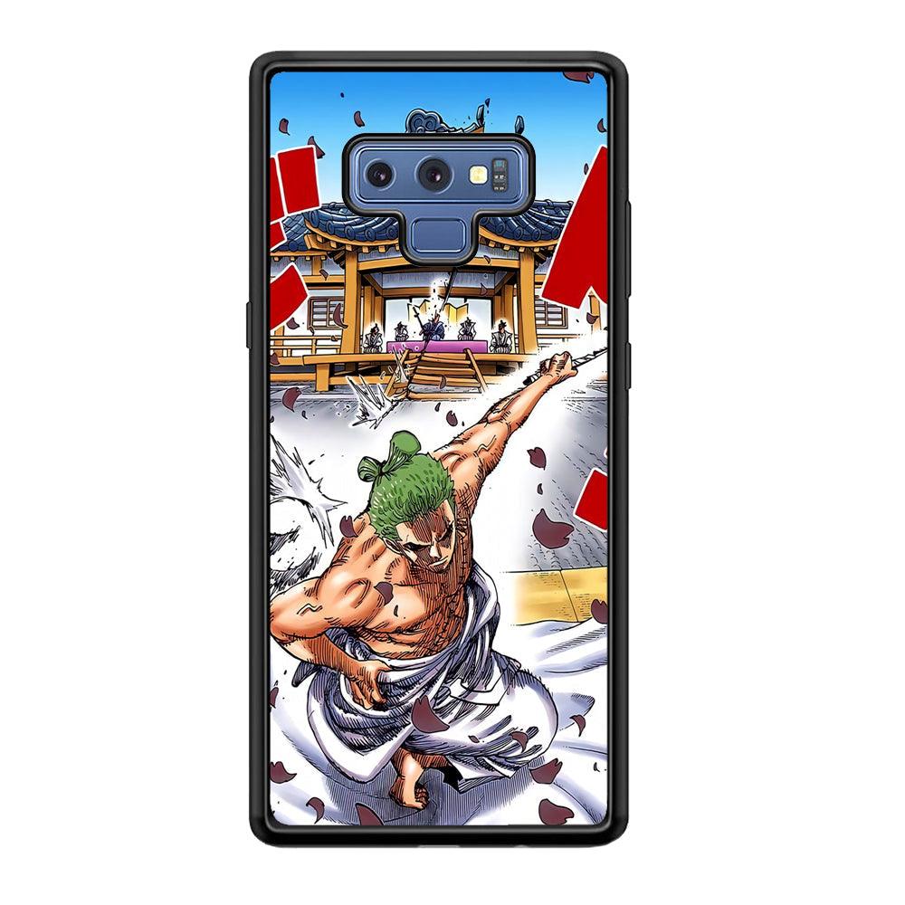 One Piece Zoro Invisible Cut Samsung Galaxy Note 9 Case-Rubber Black (2D Case)-Oxvistore