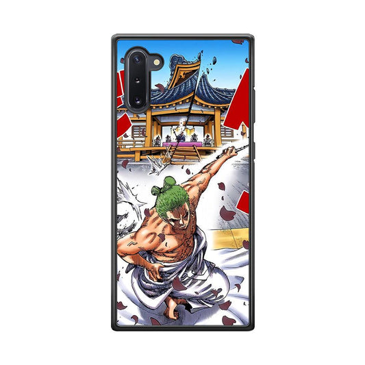 One Piece Zoro Invisible Cut Samsung Galaxy Note 10 Case-Rubber Black (2D Case)-Oxvistore