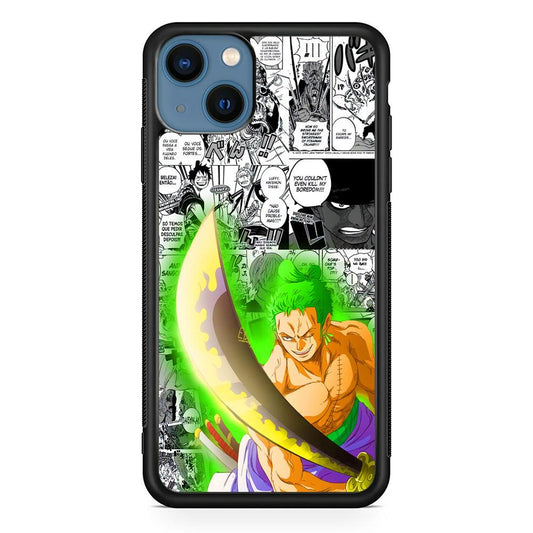 One Piece Zoro wit Enma iPhone 14 Case-Rubber Black (2D Case)-Oxvistore