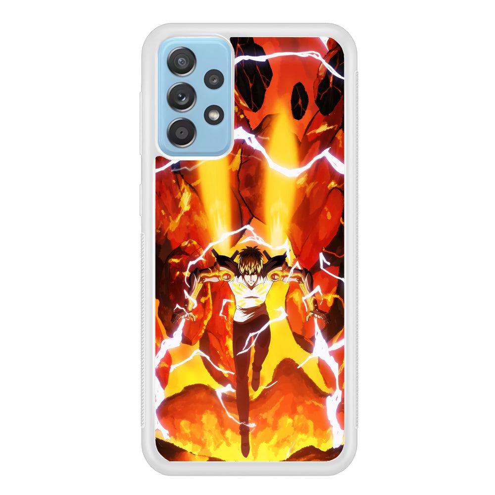 One Punch Man Genos Red Flaming Soil Samsung Galaxy A52 Case-Oxvistore