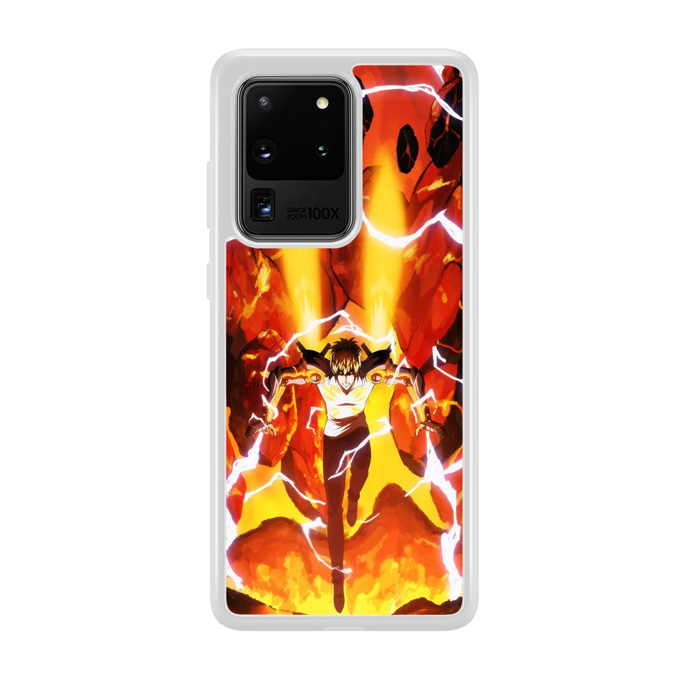 One Punch Man Genos Red Flaming Soil Samsung Galaxy S20 Ultra Case-Oxvistore