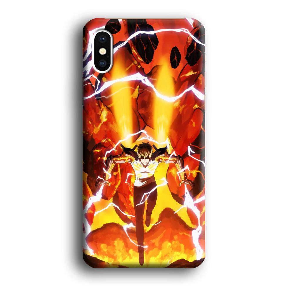 One Punch Man Genos Red Flaming Soil iPhone Xs Max Case-Oxvistore