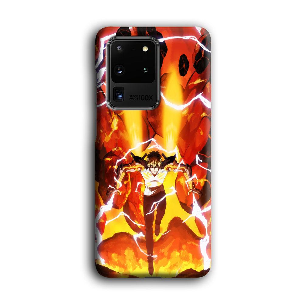 One Punch Man Genos Red Flaming Soil Samsung Galaxy S20 Ultra Case-Oxvistore