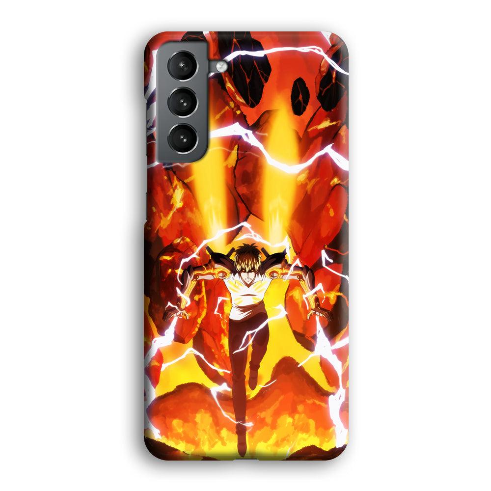 One Punch Man Genos Red Flaming Soil Samsung Galaxy S21 Plus Case-Oxvistore