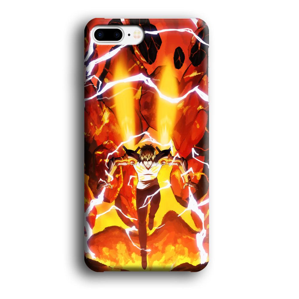 One Punch Man Genos Red Flaming Soil iPhone 7 Plus Case-Oxvistore