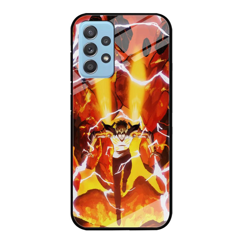 One Punch Man Genos Red Flaming Soil Samsung Galaxy A52 Case-Oxvistore