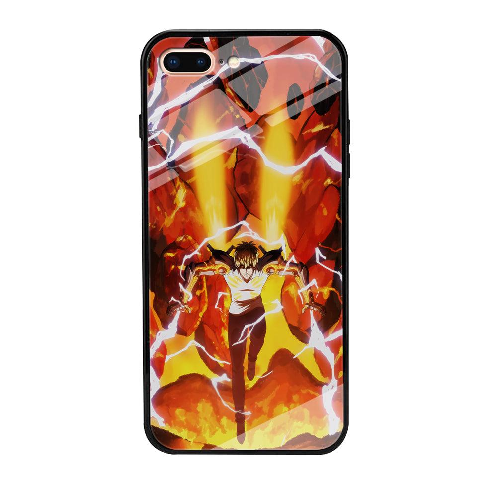 One Punch Man Genos Red Flaming Soil iPhone 7 Plus Case-Oxvistore