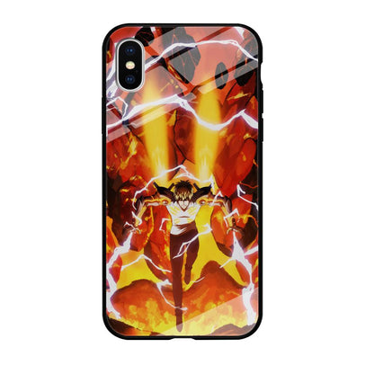 One Punch Man Genos Red Flaming Soil iPhone Xs Max Case-Oxvistore