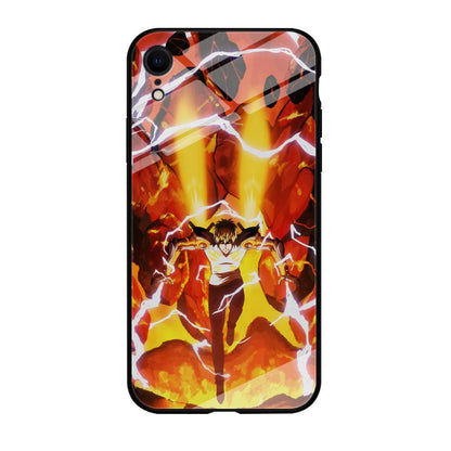 One Punch Man Genos Red Flaming Soil iPhone XR Case-Oxvistore