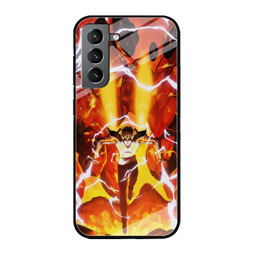 One Punch Man Genos Red Flaming Soil Samsung Galaxy S21 Plus Case-Oxvistore