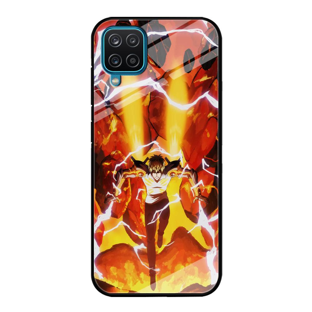 One Punch Man Genos Red Flaming Soil Samsung Galaxy A12 Case-Oxvistore