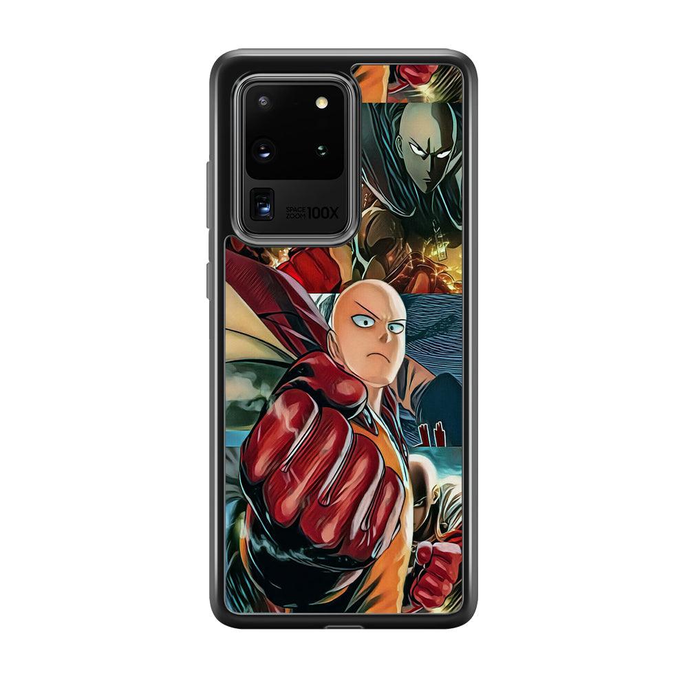 One Punch Man No Time to Smile Samsung Galaxy S20 Ultra Case-Rubber Black (2D Case)-Oxvistore