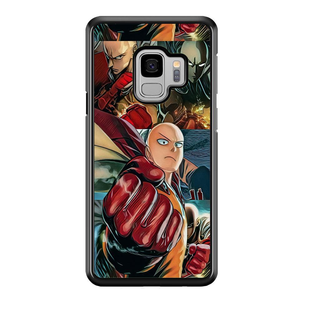 One Punch Man No Time to Smile Samsung Galaxy S9 Case-Rubber Black (2D Case)-Oxvistore
