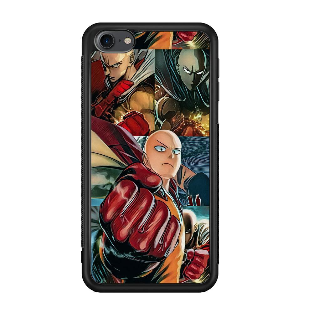 One Punch Man No Time to Smile iPod Touch 6 Case-Rubber Black (2D Case)-Oxvistore