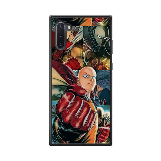 One Punch Man No Time to Smile Samsung Galaxy Note 10 Case-Rubber Black (2D Case)-Oxvistore