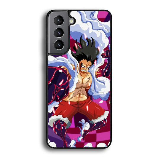 One Piece Luffy Gear 4 Samsung Galaxy S21 Case-Rubber Black (2D Case)-Oxvistore