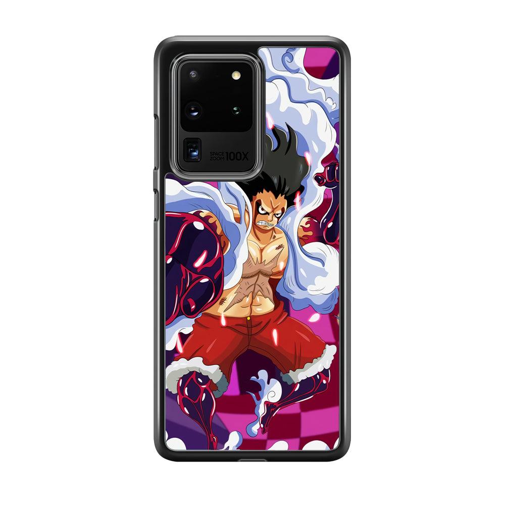 One Piece Luffy Gear 4 Samsung Galaxy S20 Ultra Case-Rubber Black (2D Case)-Oxvistore