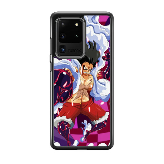 One Piece Luffy Gear 4 Samsung Galaxy S20 Ultra Case-Rubber Black (2D Case)-Oxvistore