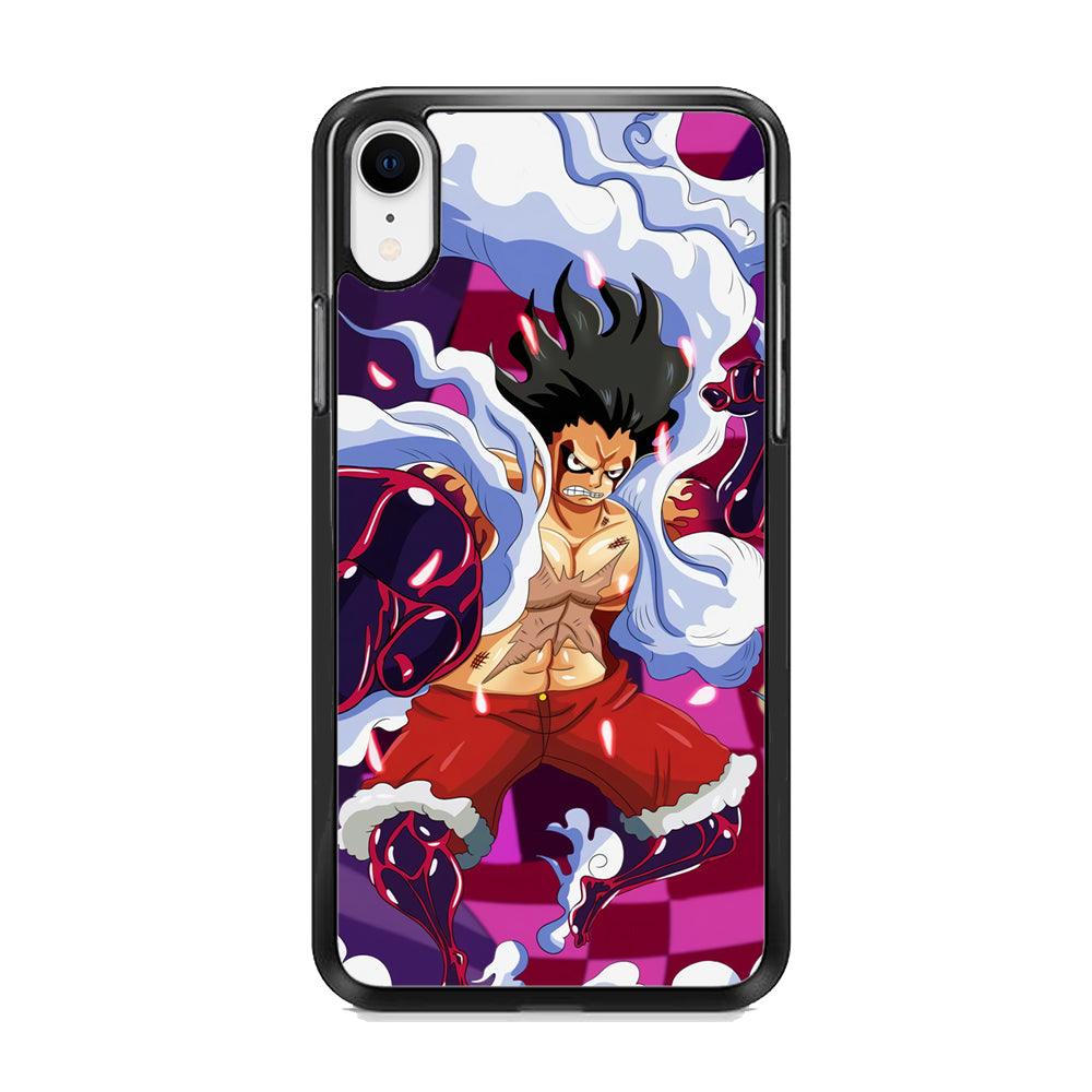 One Piece Luffy Gear 4 iPhone XR Case-Rubber Black (2D Case)-Oxvistore