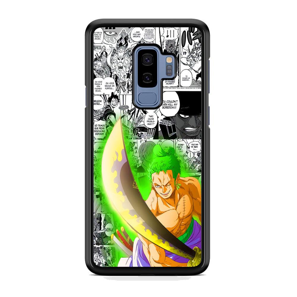One Piece Zoro wit Enma Samsung Galaxy S9 Plus Case-Rubber White (2D Case)-Oxvistore