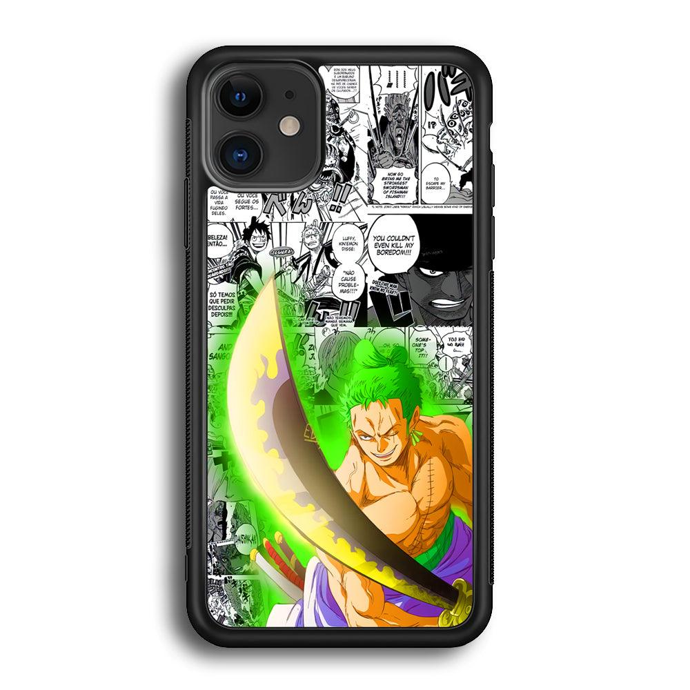 One Piece Zoro wit Enma iPhone 12 Case-Rubber Black (2D Case)-Oxvistore