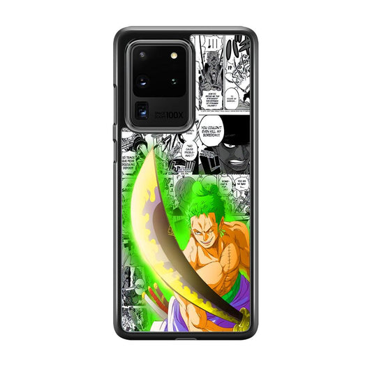 One Piece Zoro wit Enma Samsung Galaxy S20 Ultra Case-Rubber Black (2D Case)-Oxvistore