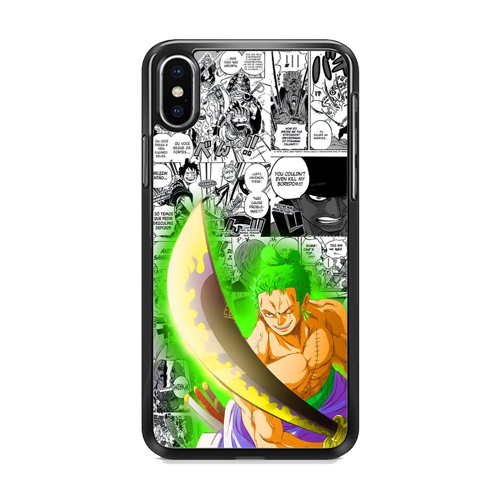 One Piece Zoro wit Enma iPhone XS MAX Case-Rubber Black (2D Case)-Oxvistore