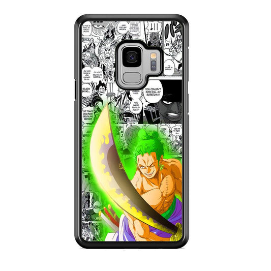 One Piece Zoro wit Enma Samsung Galaxy S9 Case-Rubber Black (2D Case)-Oxvistore