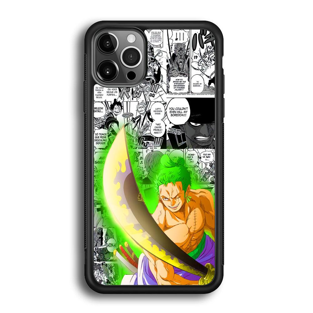 One Piece Zoro wit Enma iPhone 12 Pro Max Case-Rubber Black (2D Case)-Oxvistore