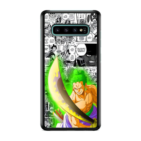One Piece Zoro wit Enma Samsung Galaxy S10 Case-Rubber Black (2D Case)-Oxvistore