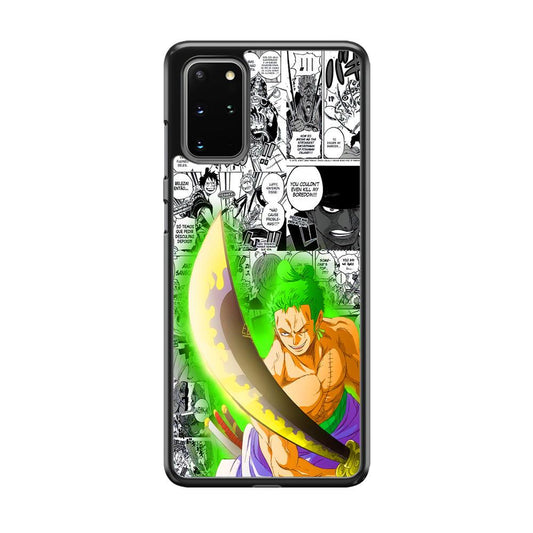 One Piece Zoro wit Enma Samsung Galaxy S20 Plus Case-Rubber Black (2D Case)-Oxvistore