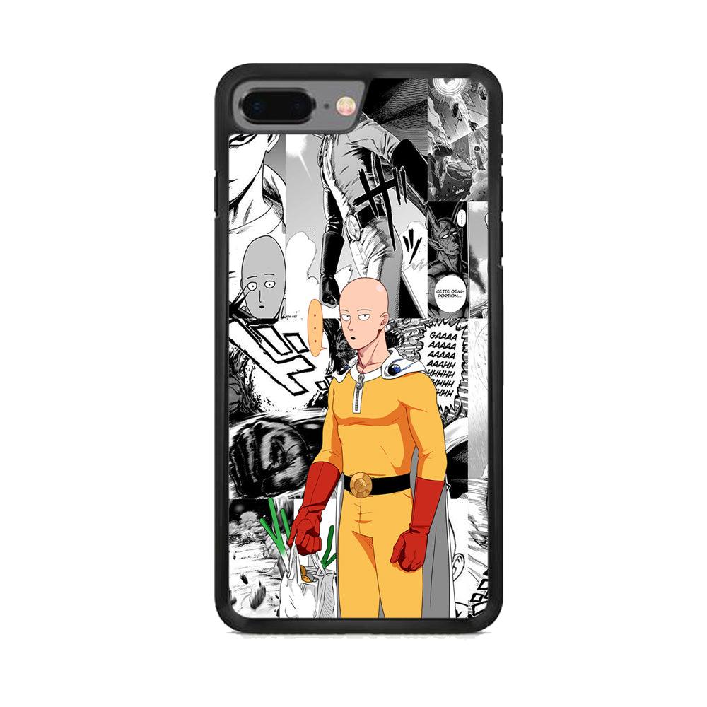 One Punch Man Time for Discount iPhone 8 Plus Case-Rubber Black (2D Case)-Oxvistore