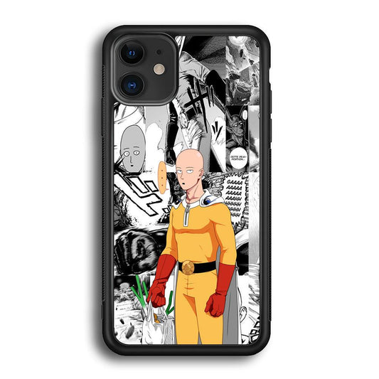 One Punch Man Time for Discount iPhone 11 Case-Rubber Black (2D Case)-Oxvistore