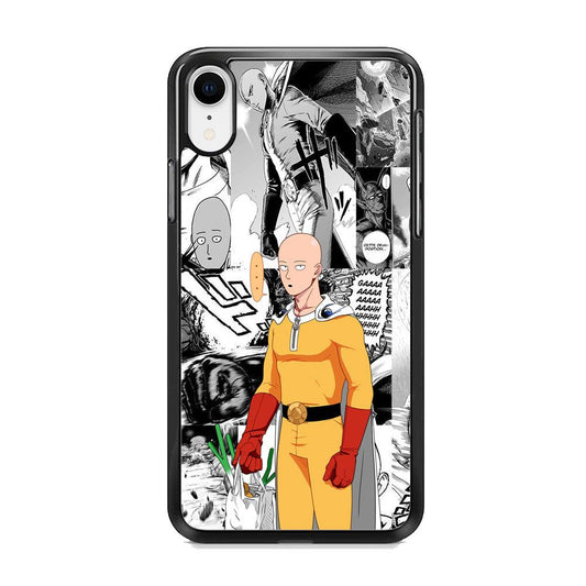 One Punch Man Time for Discount iPhone XR Case-Rubber Black (2D Case)-Oxvistore