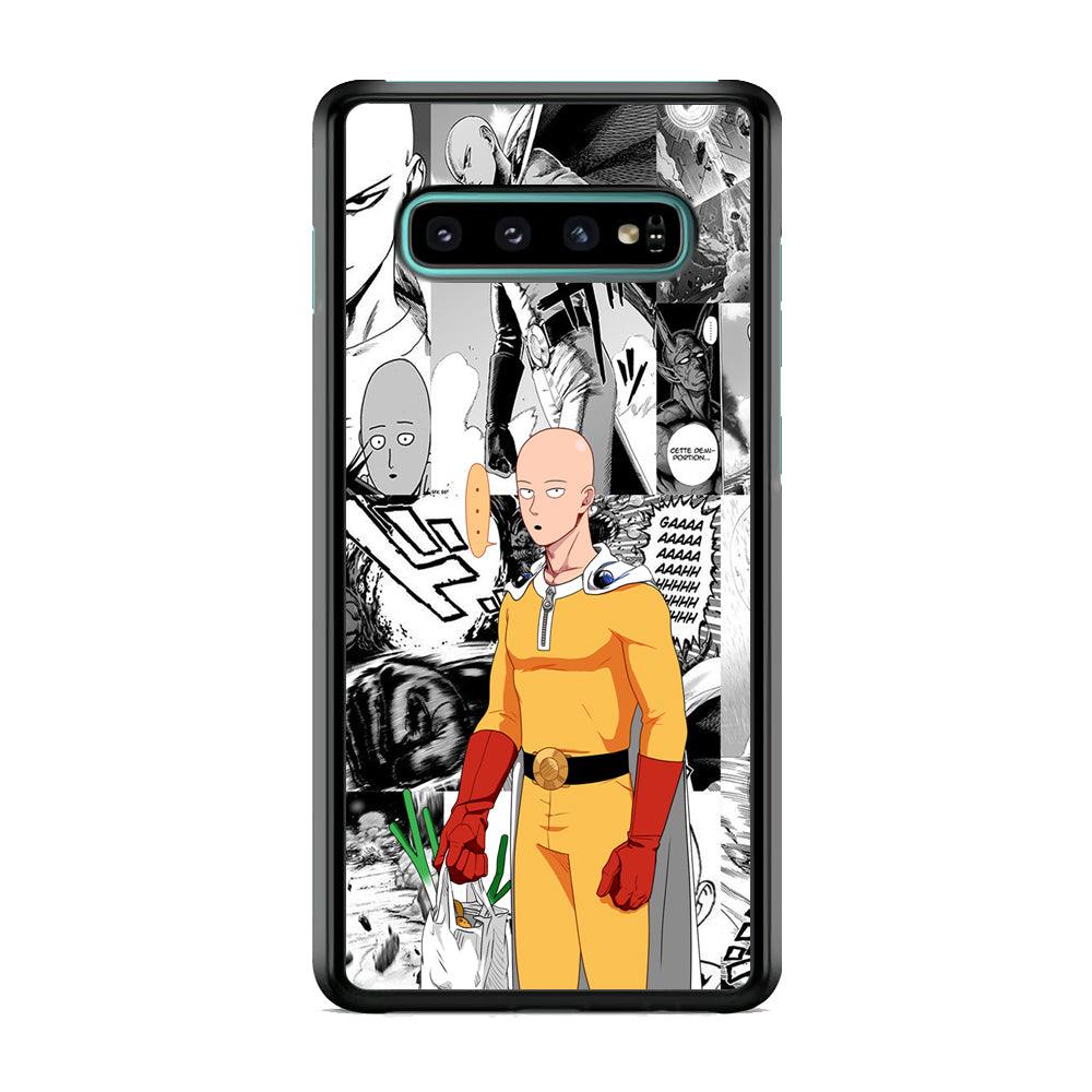 One Punch Man Time for Discount Samsung Galaxy S10 Case-Rubber Black (2D Case)-Oxvistore