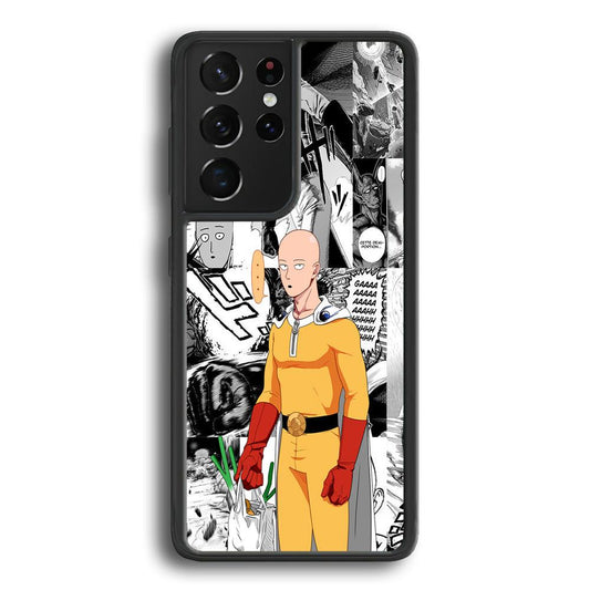 One Punch Man Time for Discount Samsung Galaxy S21 Ultra Case-Rubber Black (2D Case)-Oxvistore