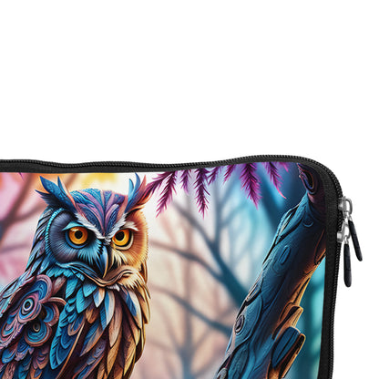 Owl Sitting On Branch Laptop Sleeve Protective Cover