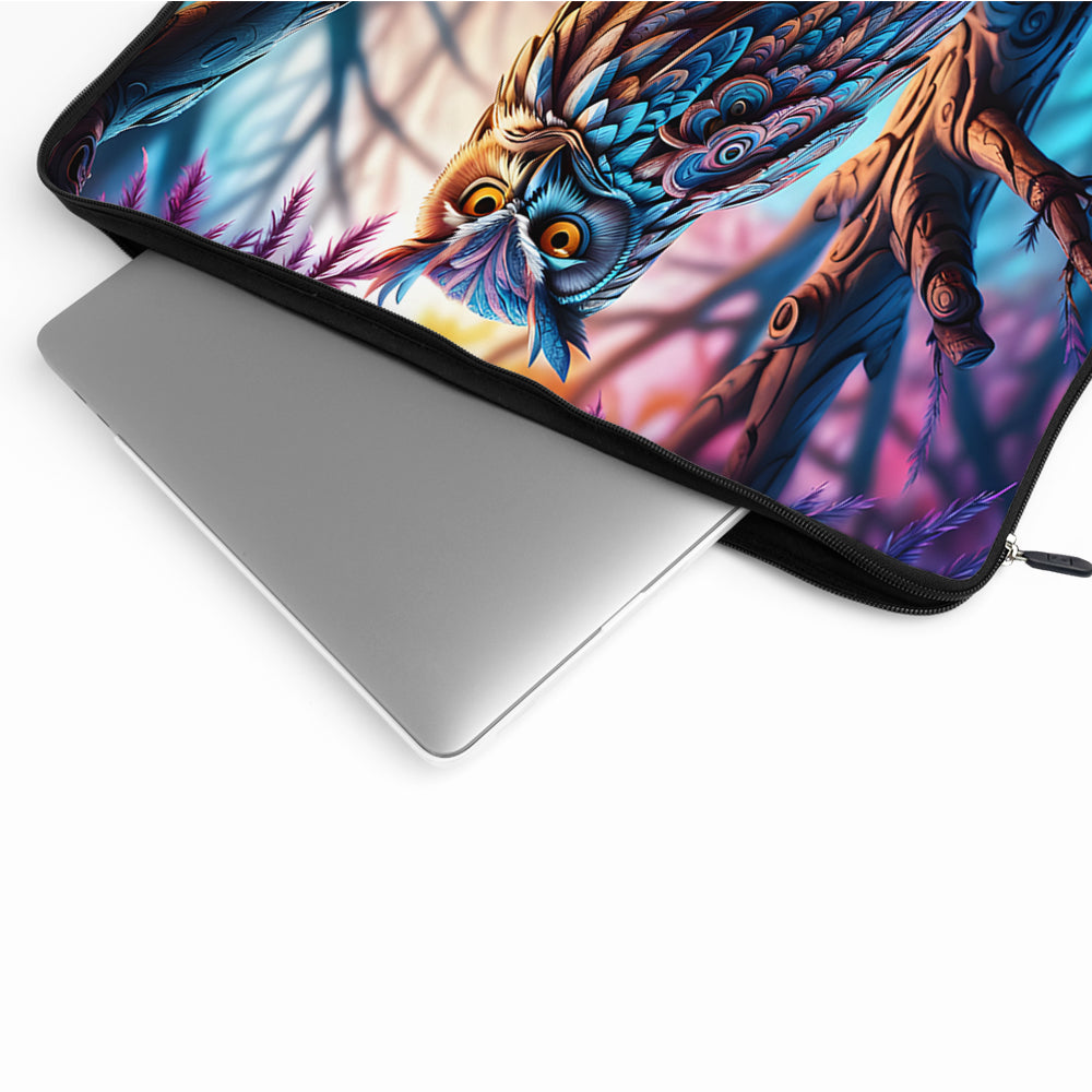 Owl Sitting On Branch Laptop Sleeve Protective Cover