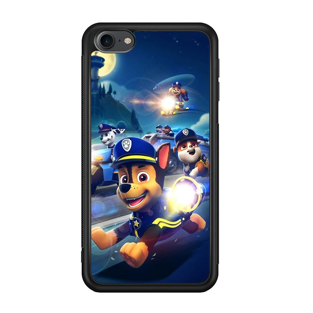 Paw Patrol Night on Duty iPod Touch 6 Case-Rubber Black (2D Case)-Oxvistore