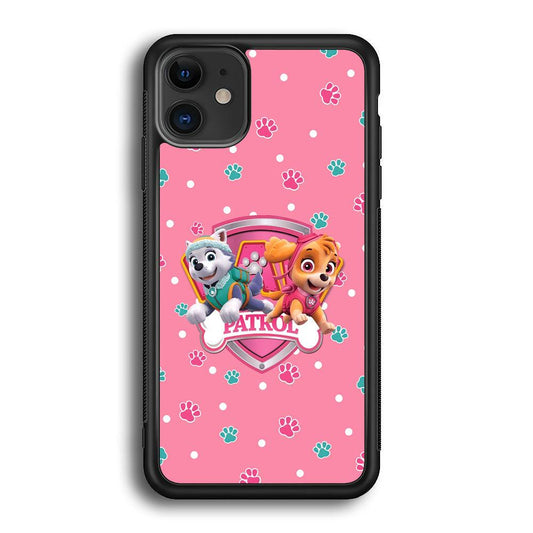 Paw Patrol Skye and Everest Pink Patroll iPhone 11 Case-Rubber Black (2D Case)-Oxvistore