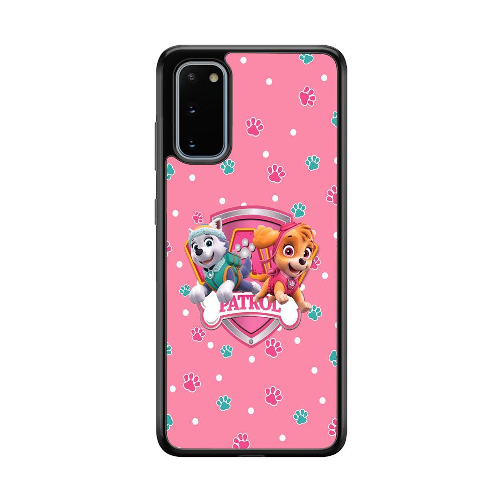 Paw Patrol Skye and Everest Pink Patroll Samsung Galaxy S20 Case-Rubber Black (2D Case)-Oxvistore