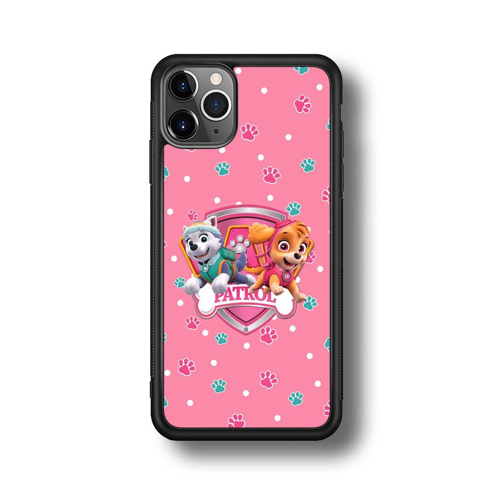 Paw Patrol Skye and Everest Pink Patroll iPhone 11 Pro Max Case-Rubber Black (2D Case)-Oxvistore