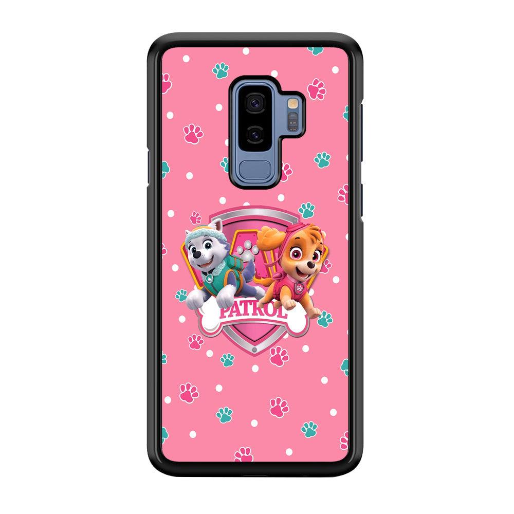 Paw Patrol Skye and Everest Pink Patroll Samsung Galaxy S9 Plus Case-Rubber Black (2D Case)-Oxvistore