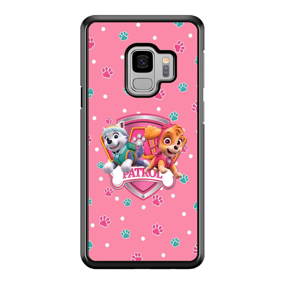 Paw Patrol Skye and Everest Pink Patroll Samsung Galaxy S9 Case-Rubber Black (2D Case)-Oxvistore