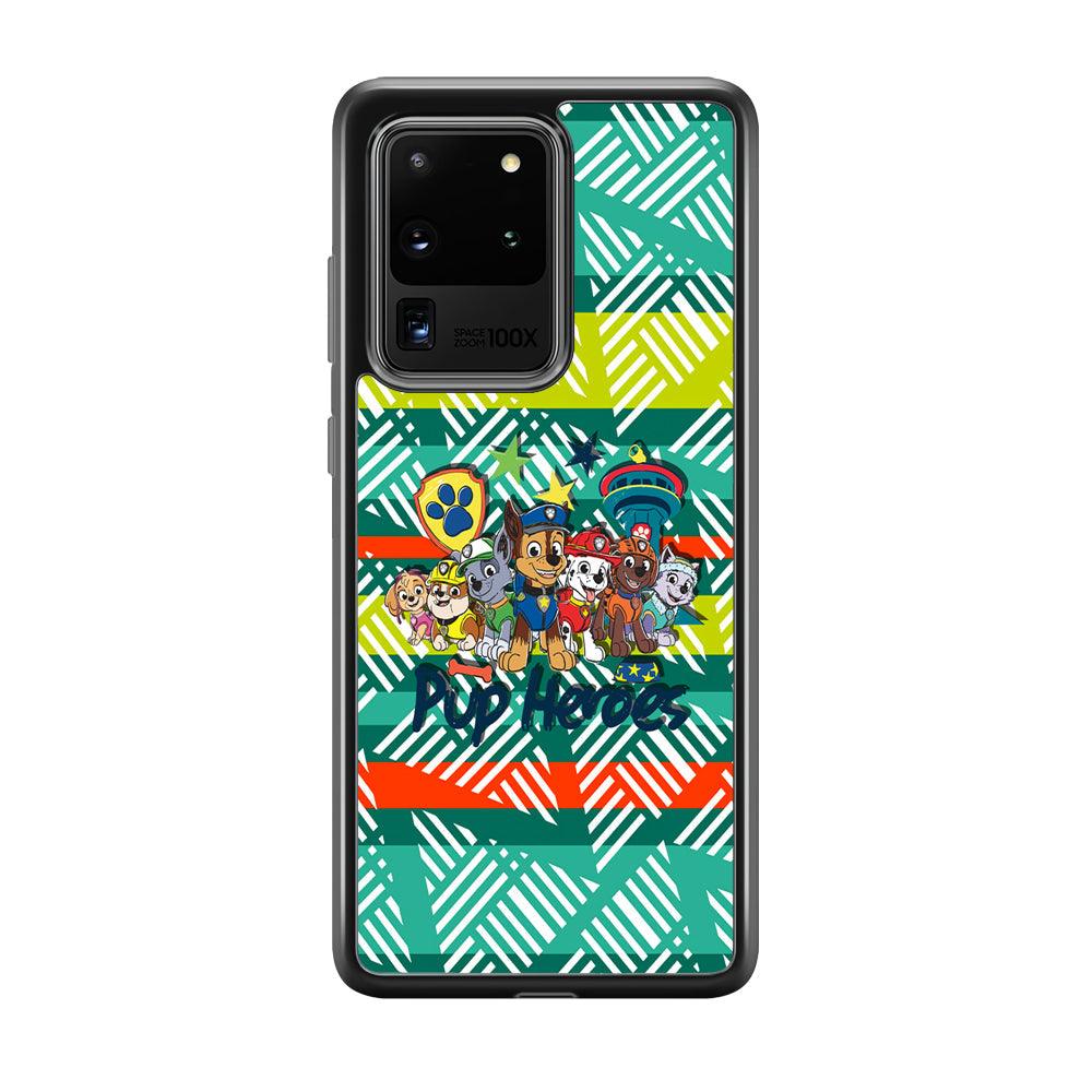 Paw Patrol The Pup Heroes Samsung Galaxy S20 Ultra Case-Rubber Black (2D Case)-Oxvistore